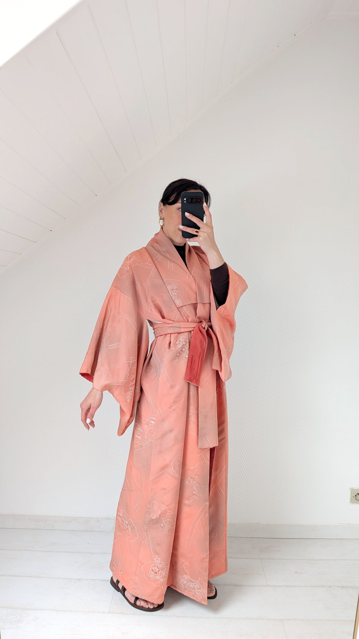 Kimono ancien soie à broderies