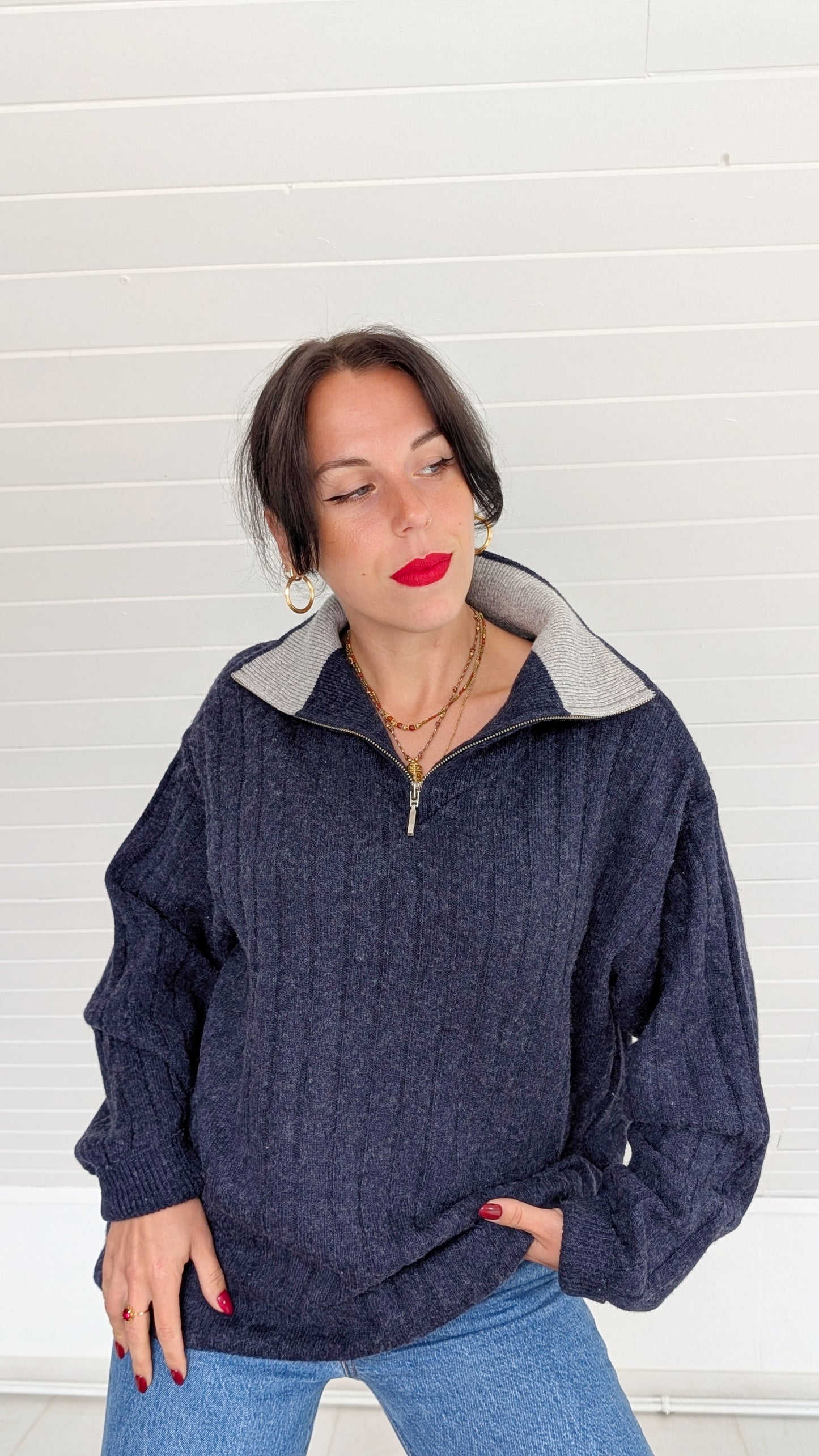 Pull camionneur laine et cachemire T40-42