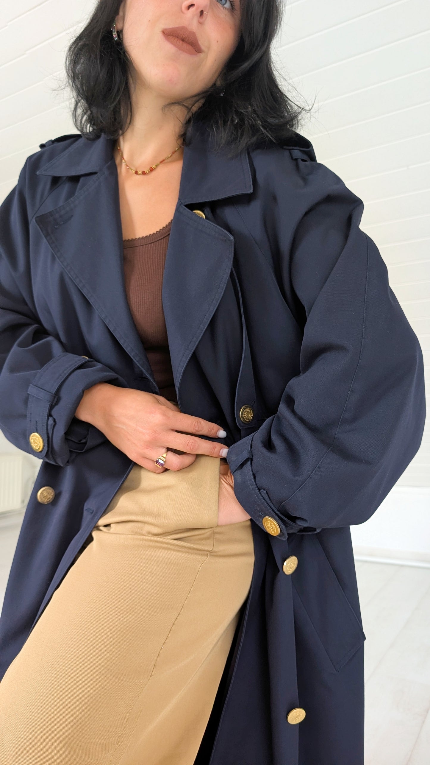 Trench ample 80s jusqu'à un 44
