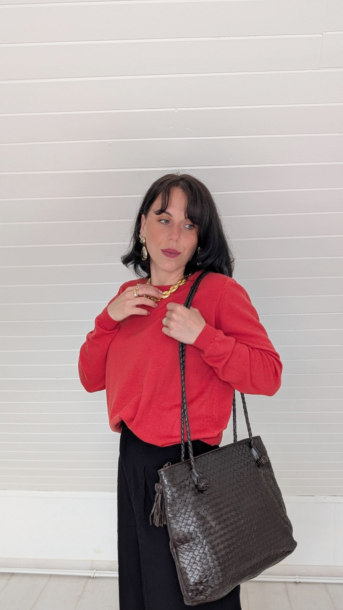 Sac en cuir souple tréssé