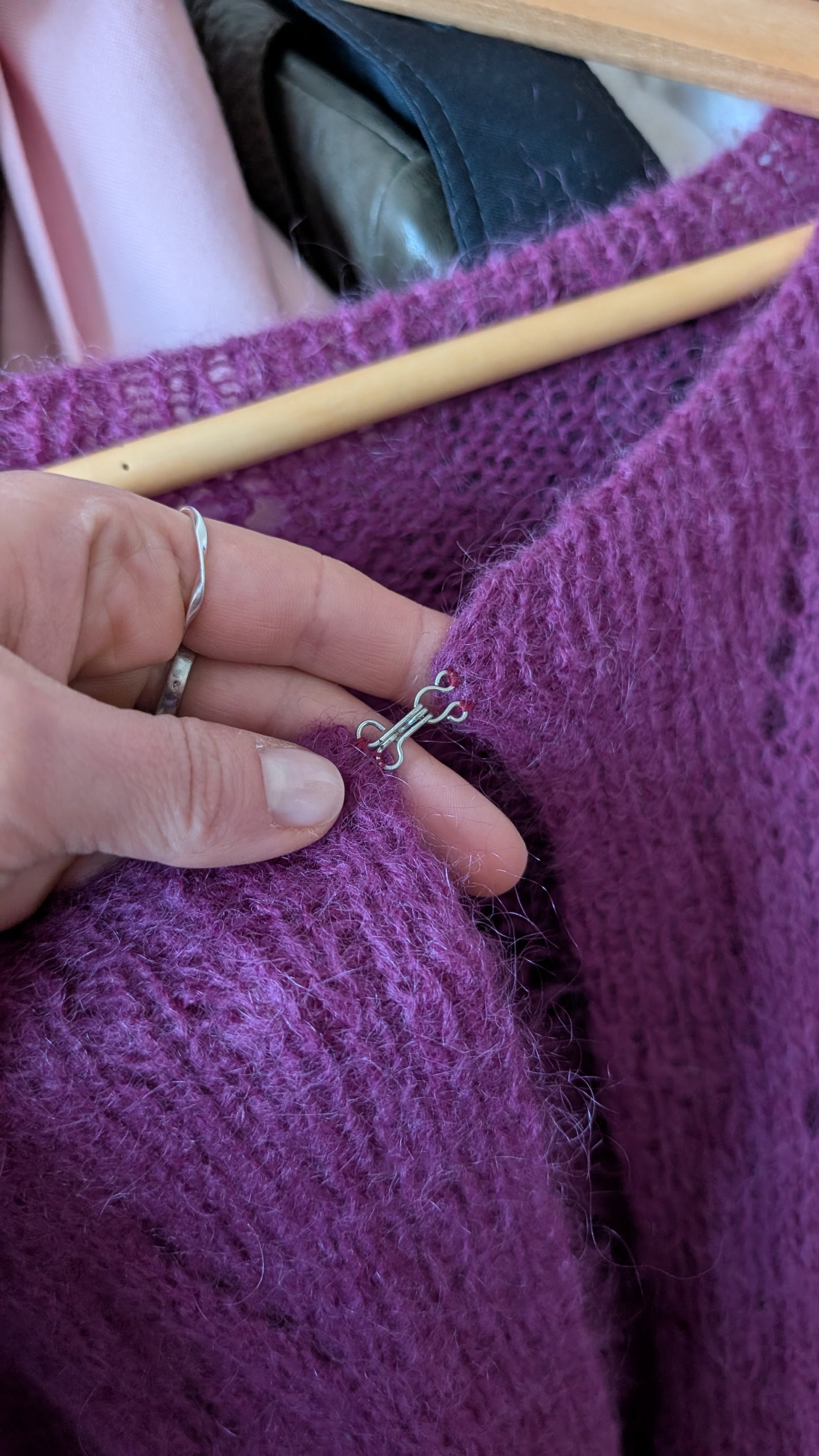 Cardigan laine et mohair fait main du 34 au 44