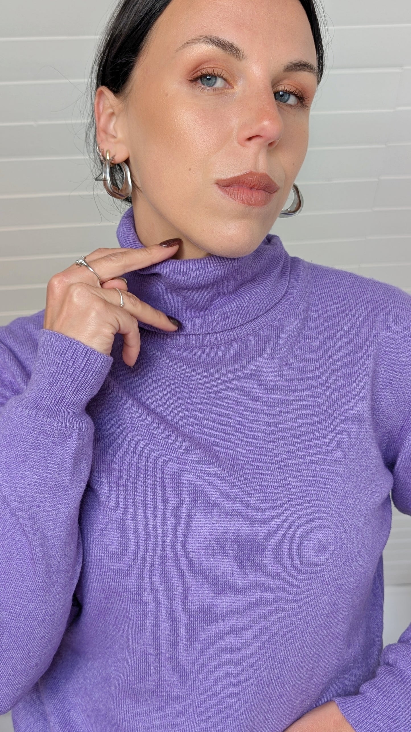 Pull violet laine douce T38-40
