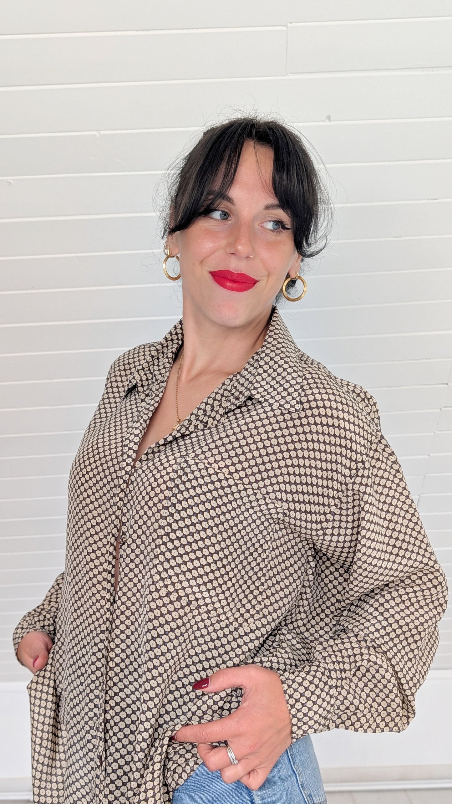Chemise soie 80s T40