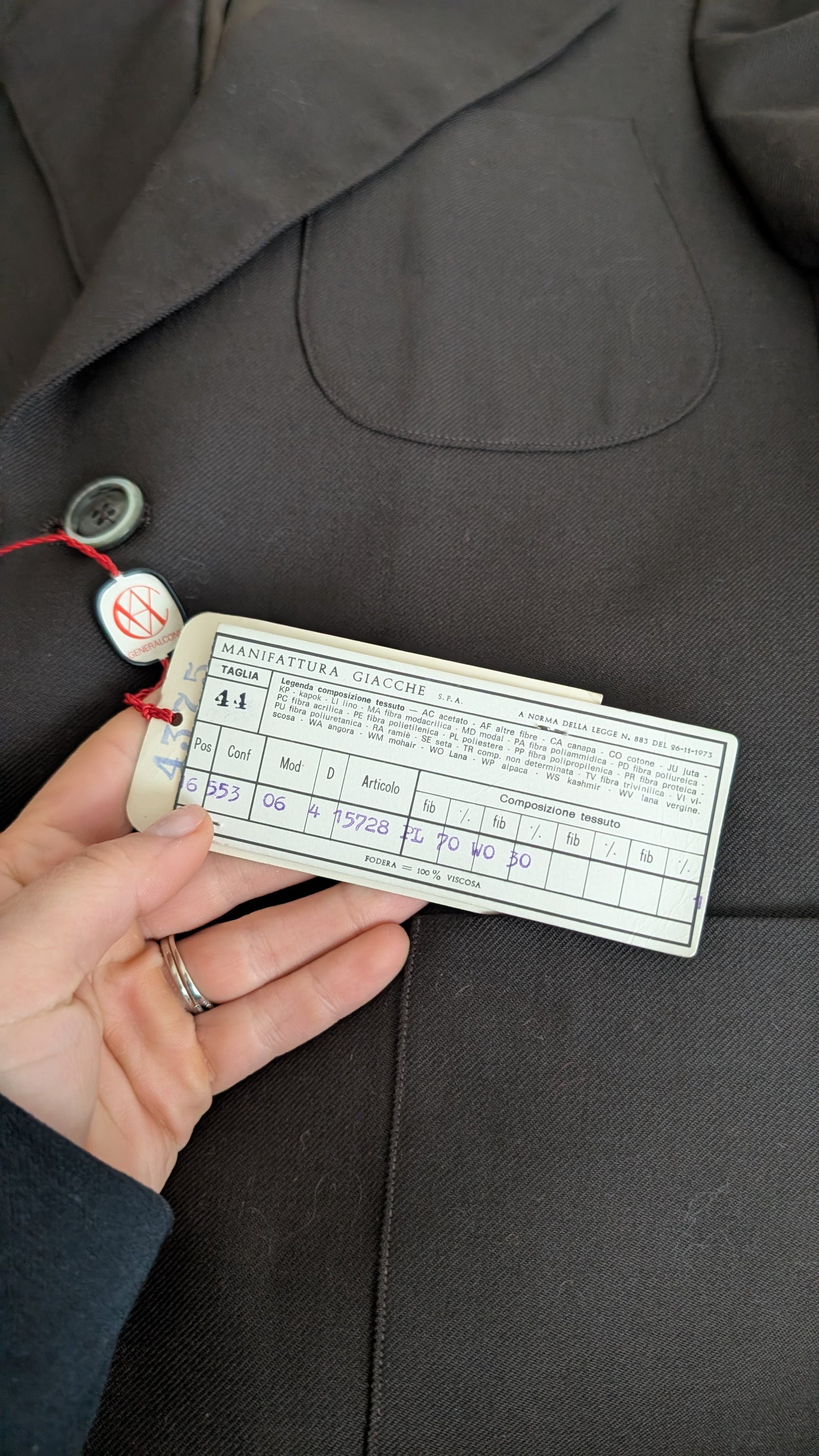 Blazer laine 70s neuf T36