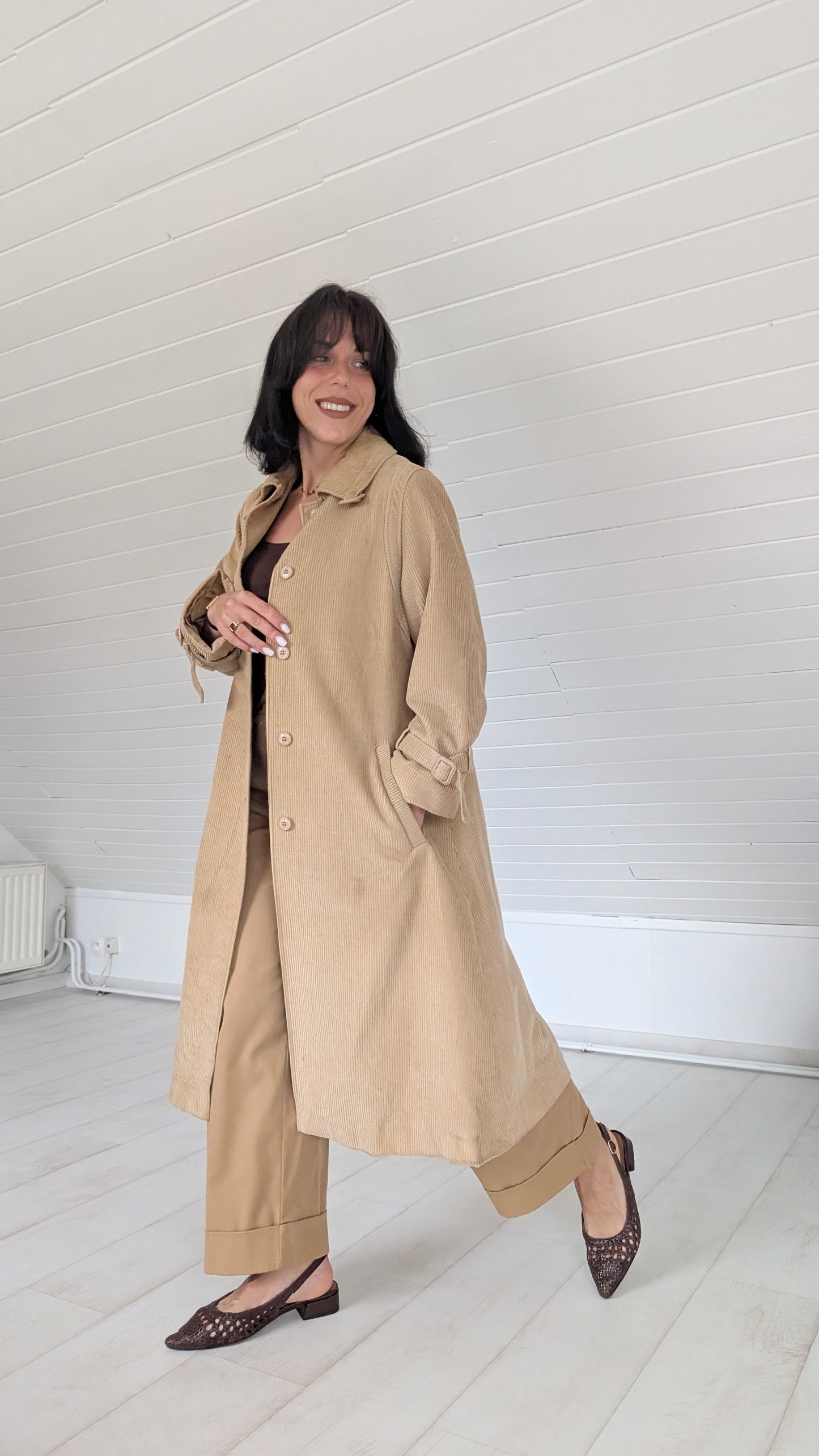 Trench velours de coton 70s T36-38