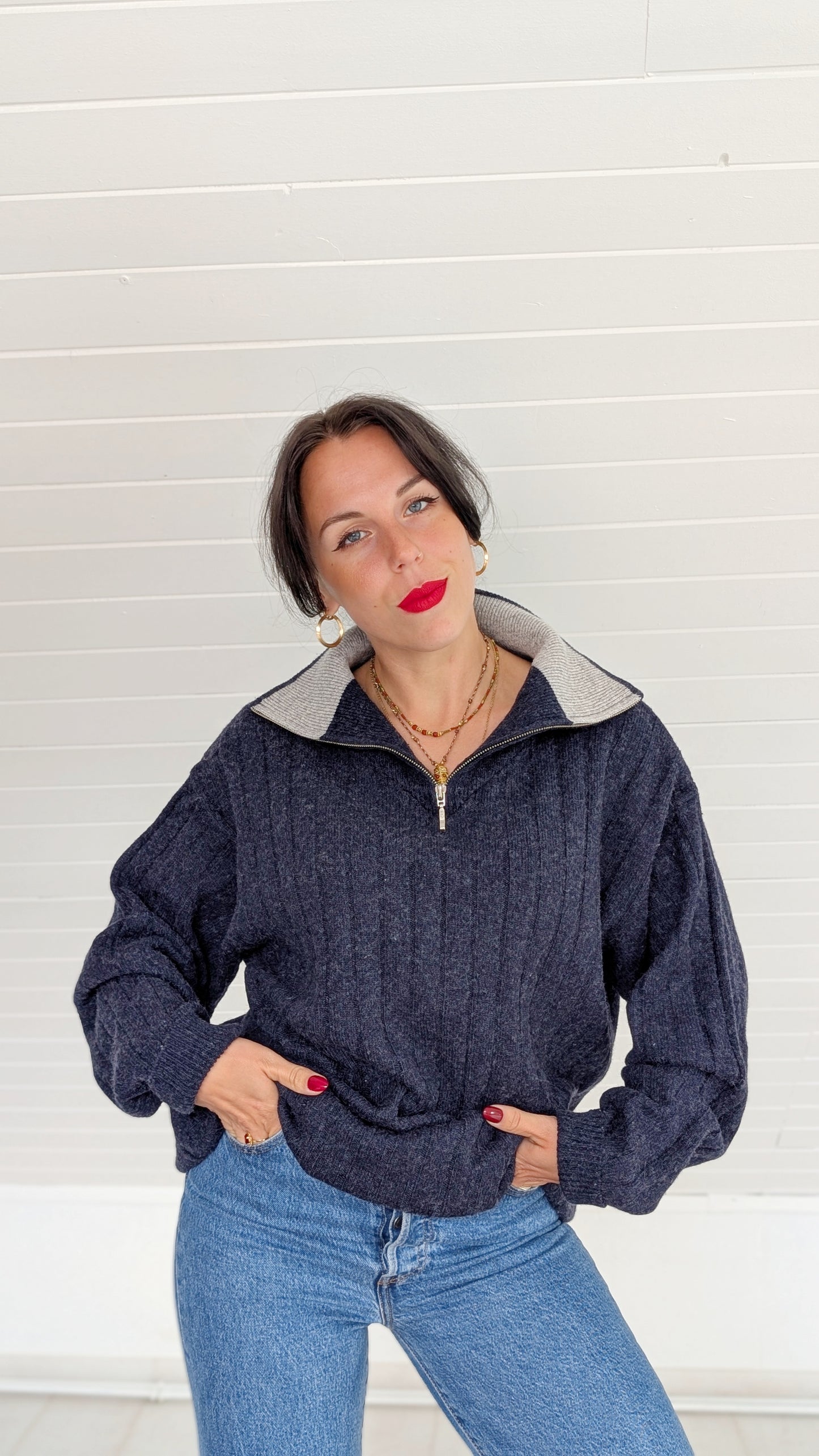 Pull camionneur laine et cachemire T40-42