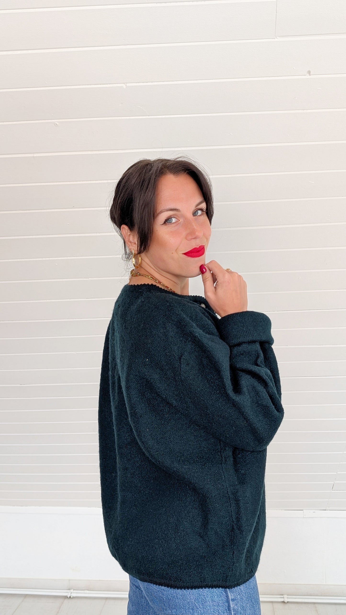 Cardigan pure laine vert sapin T40-42