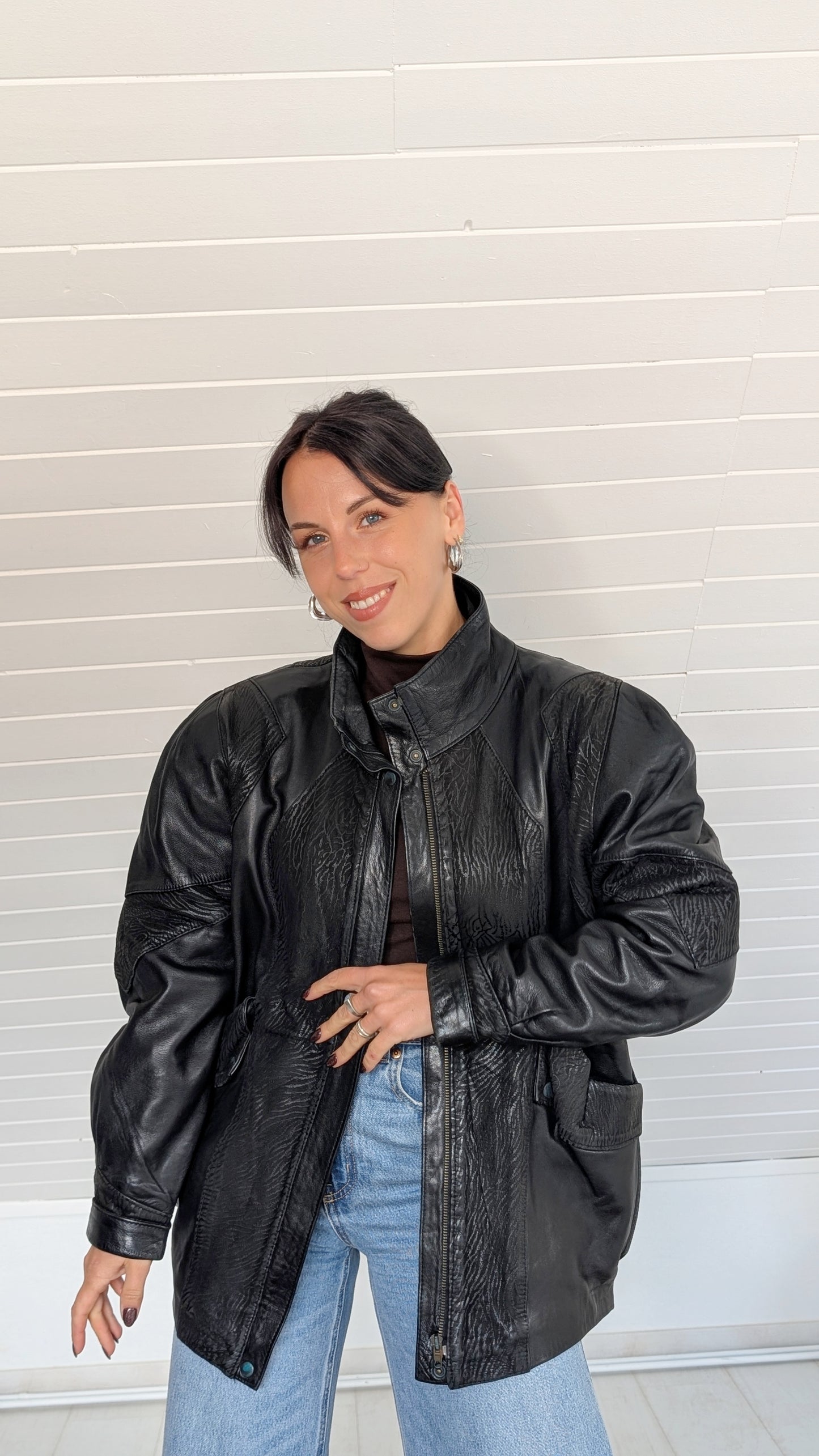 Blouson cuir agneau 1980 T42