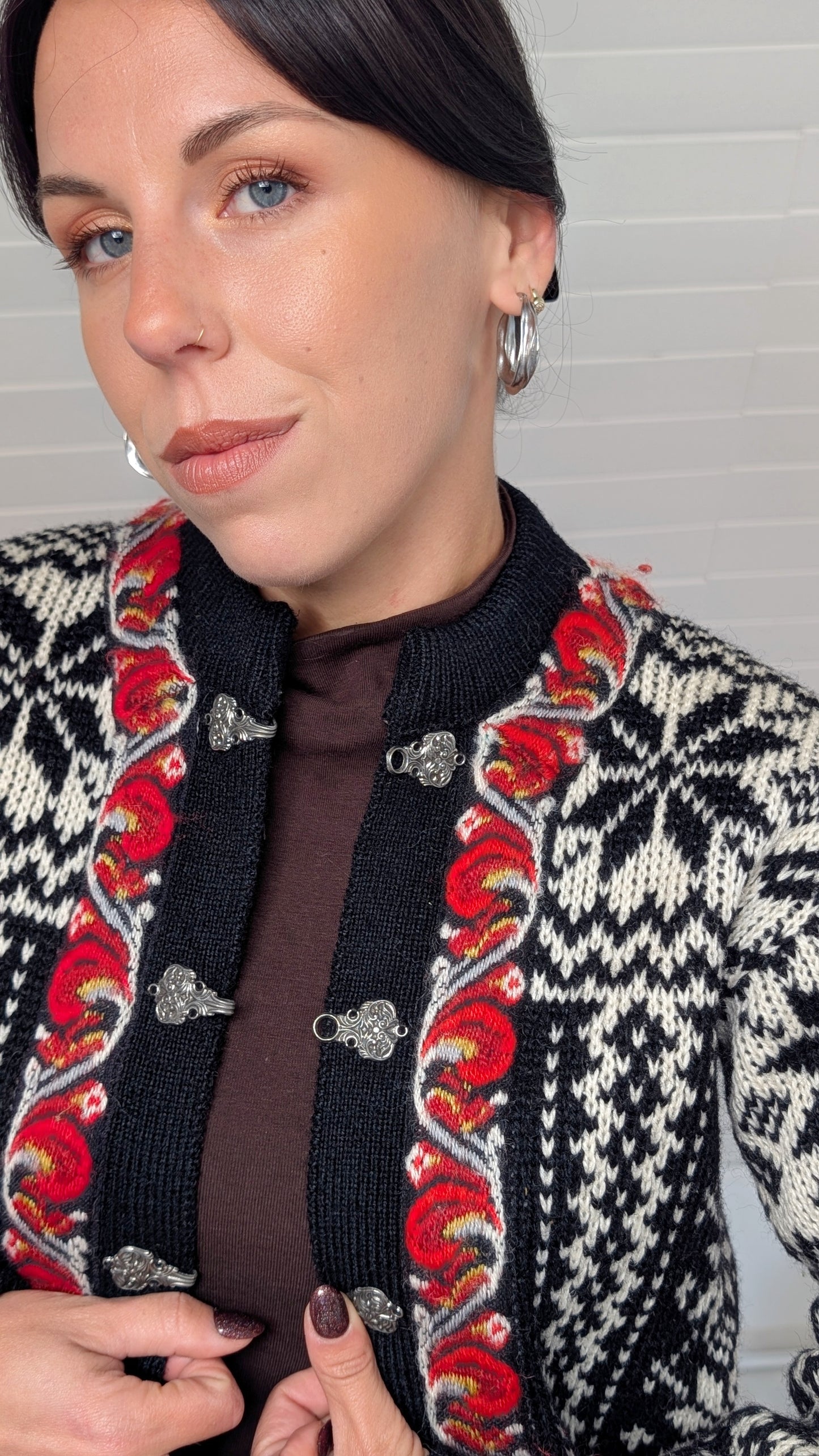 Cardigan norvégien pure laine T36