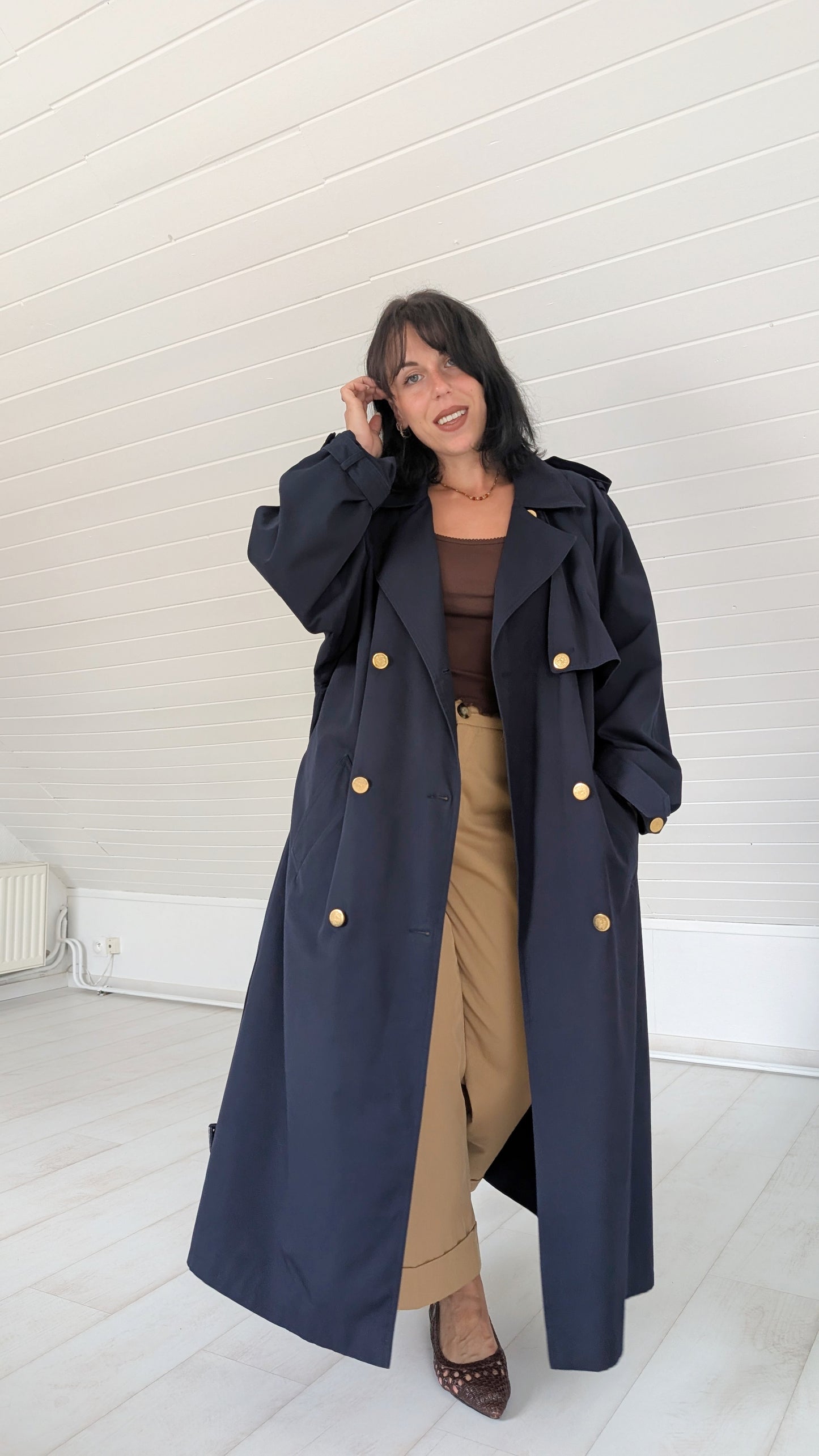 Trench ample 80s jusqu'à un 44