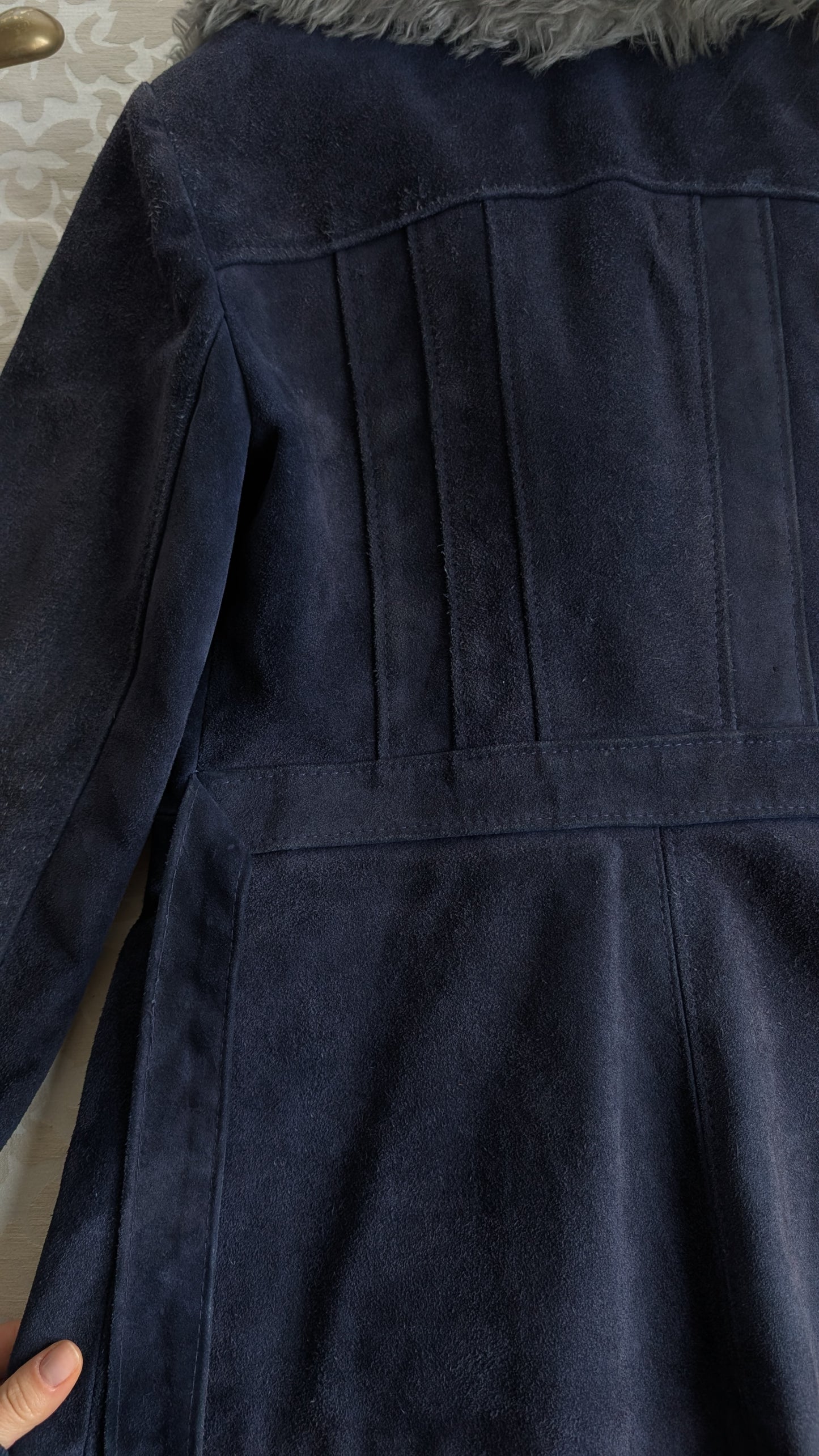 Veste/manteau 70s daim et laine T36-38