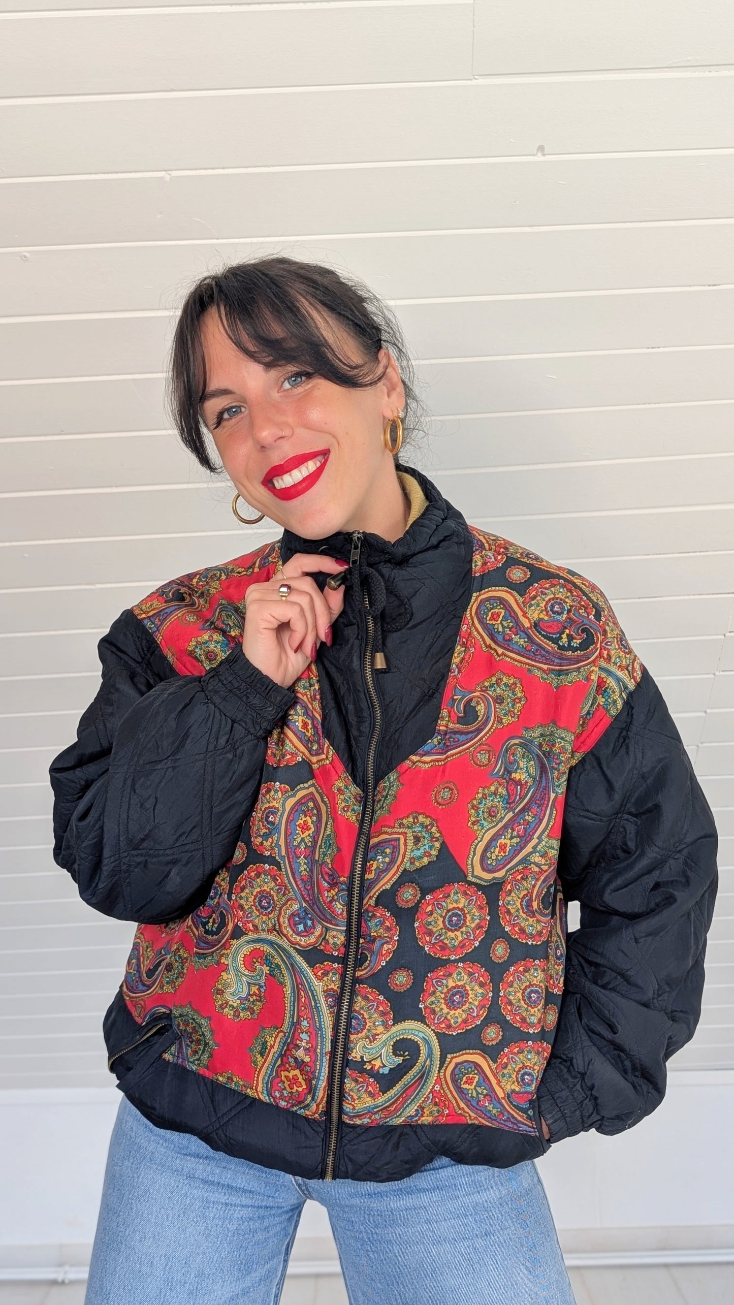 Veste/bombers 80s soie T40-42