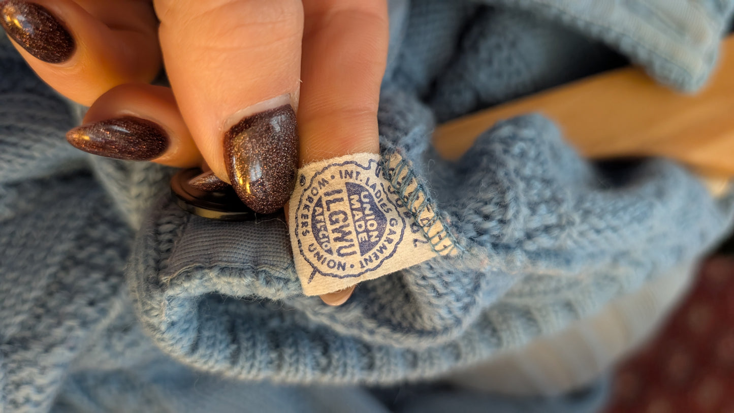Cardigan pure laine made in USA T36
